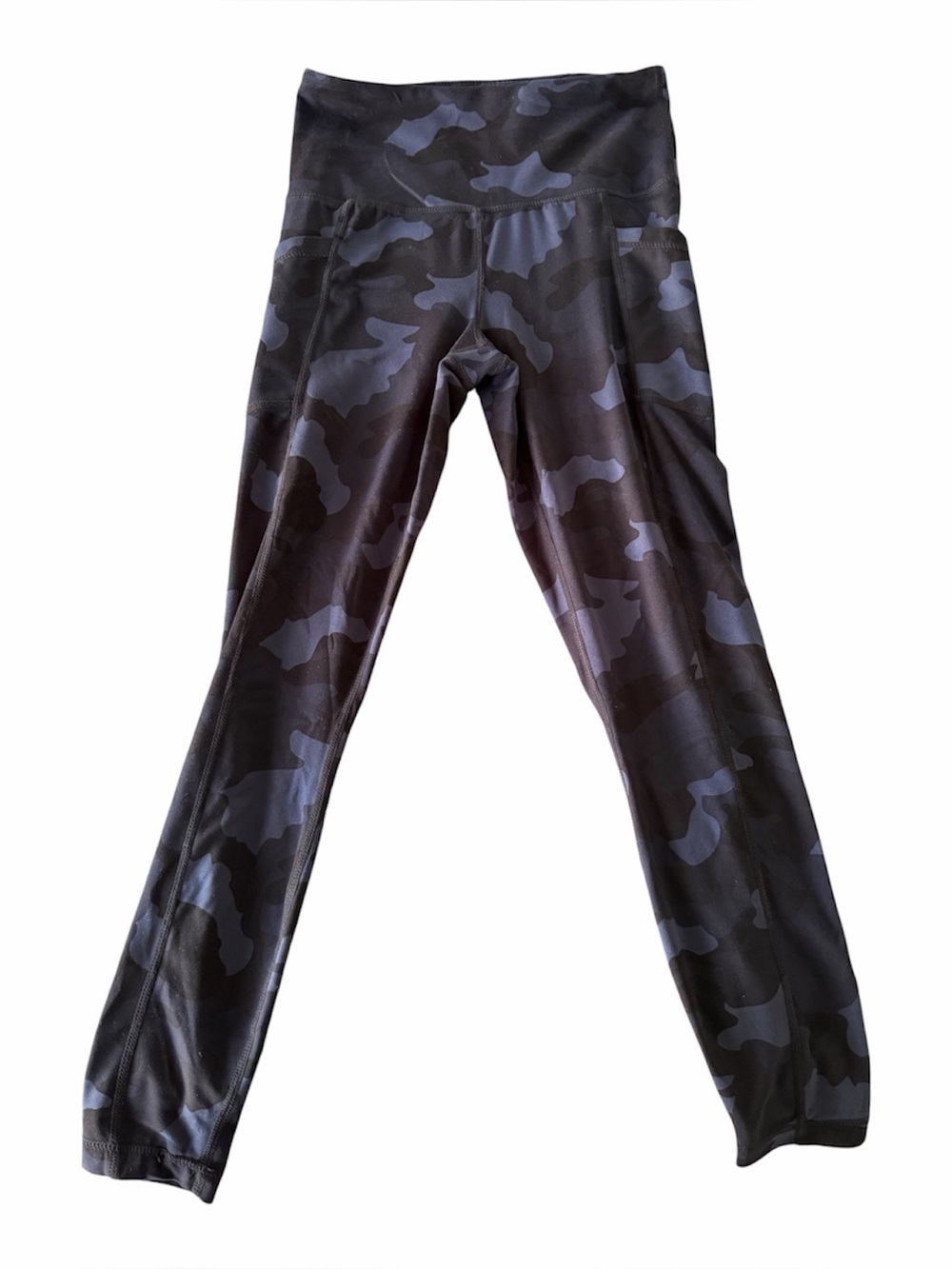 90 Degree By Reflex Black & Gray Camo High-Waist Leggings Size Small